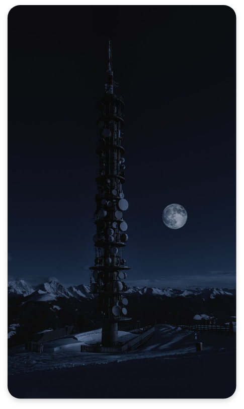 Fixed LTE Tower At Night