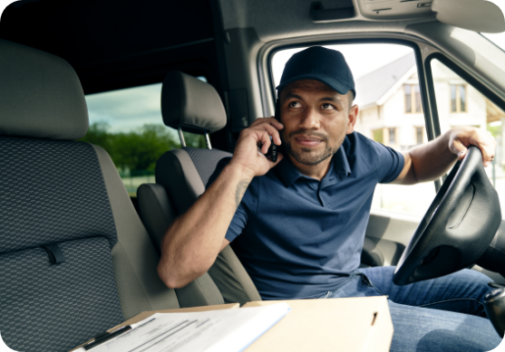 Asset Tracking Man In Car Delivering A Parcel