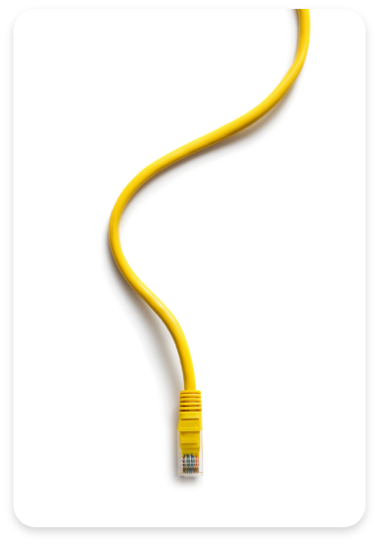 Network Cabling Single Yellow Ethernet Cable