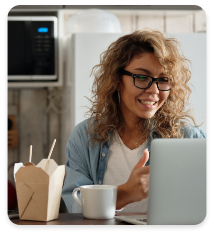 Woman Remote Worker Using Fixed LTE Connectivity